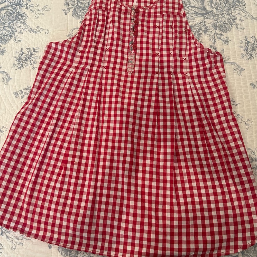Free People Sleeveless Red and White Gingham Top - Size S.